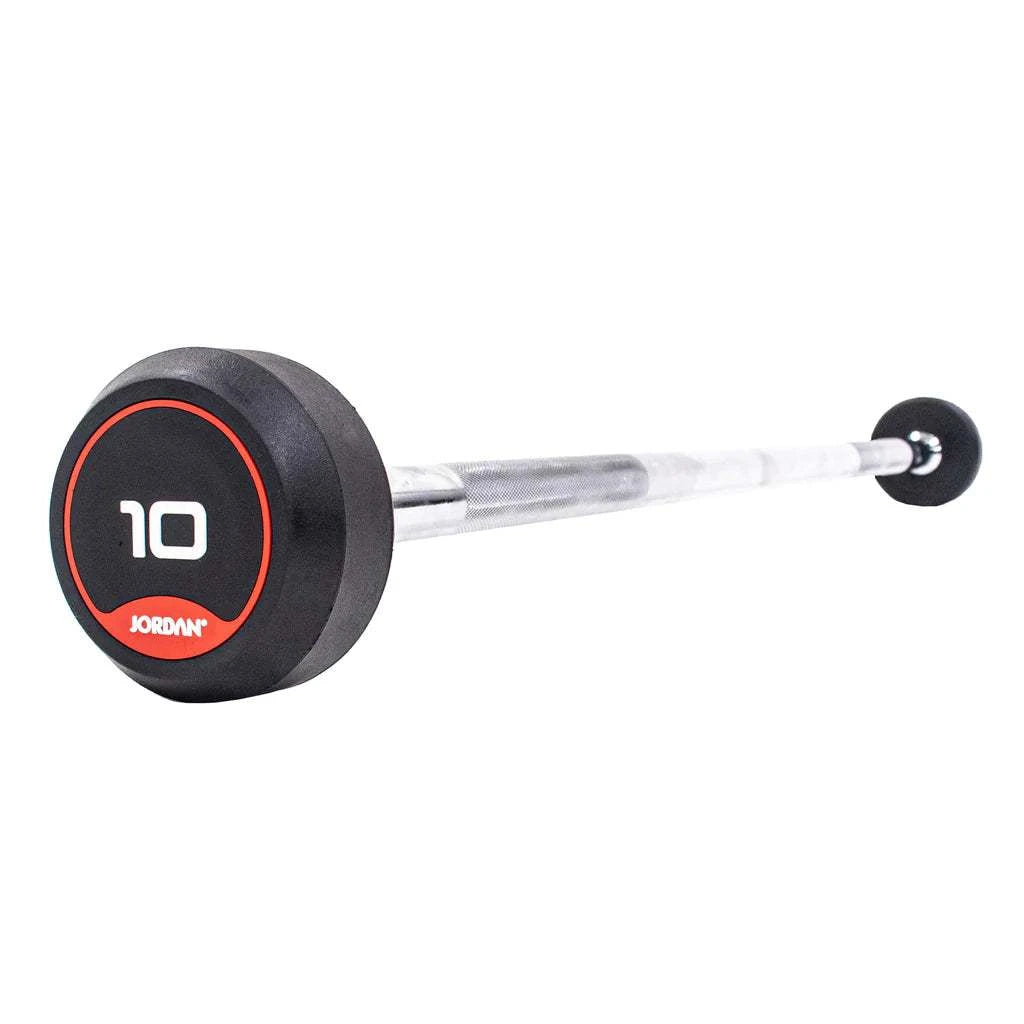 JORDAN Rubber Barbells - Straight Bar (Red) - Revamped Living