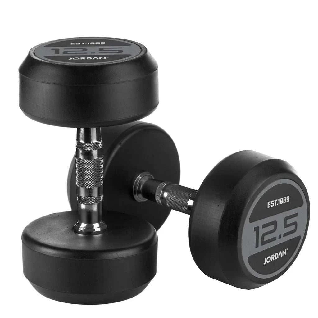 JORDAN Rubber Dumbbells (Grey) - Revamped Living