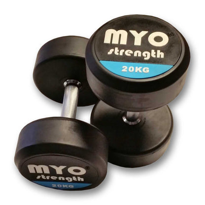 MYO Strength Rubber Dumbbells with PU End Caps