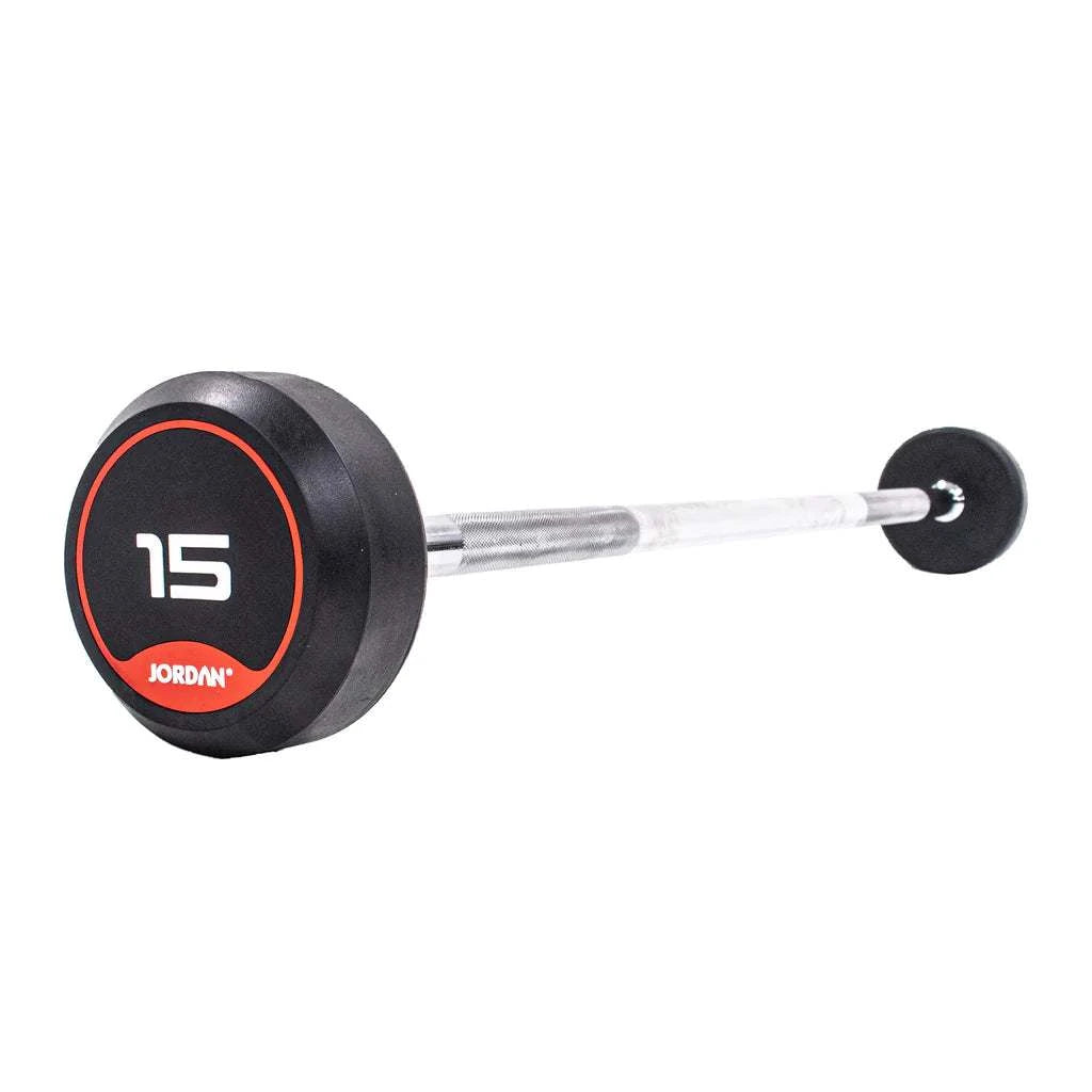 JORDAN Rubber Barbells - Straight Bar (Red) - Revamped Living