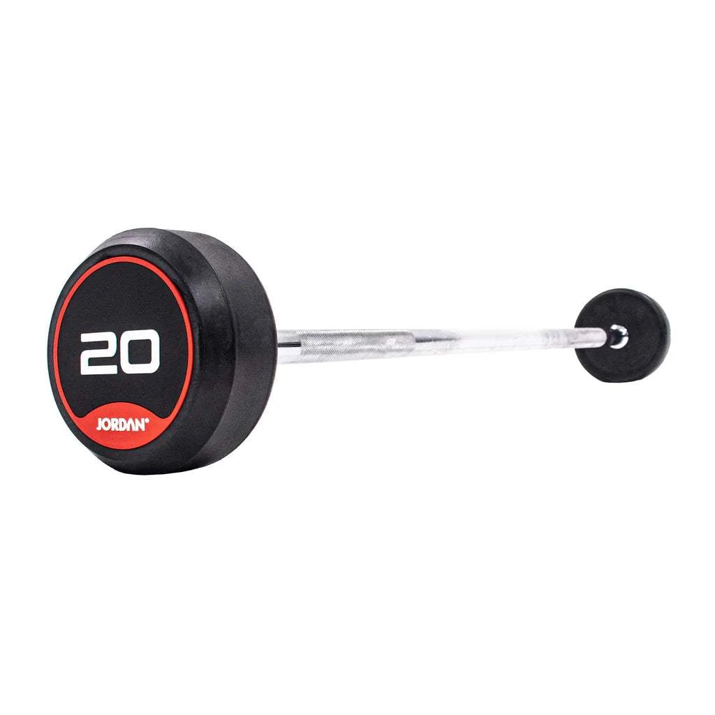 JORDAN Rubber Barbells - Straight Bar (Red) - Revamped Living