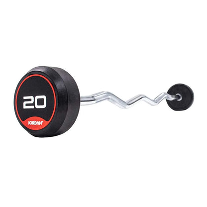 JORDAN Rubber Barbells - Curl Bar (Red) - Revamped Living