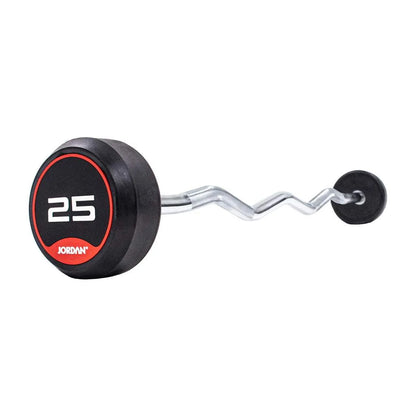 JORDAN Rubber Barbells - Curl Bar (Red) - Revamped Living