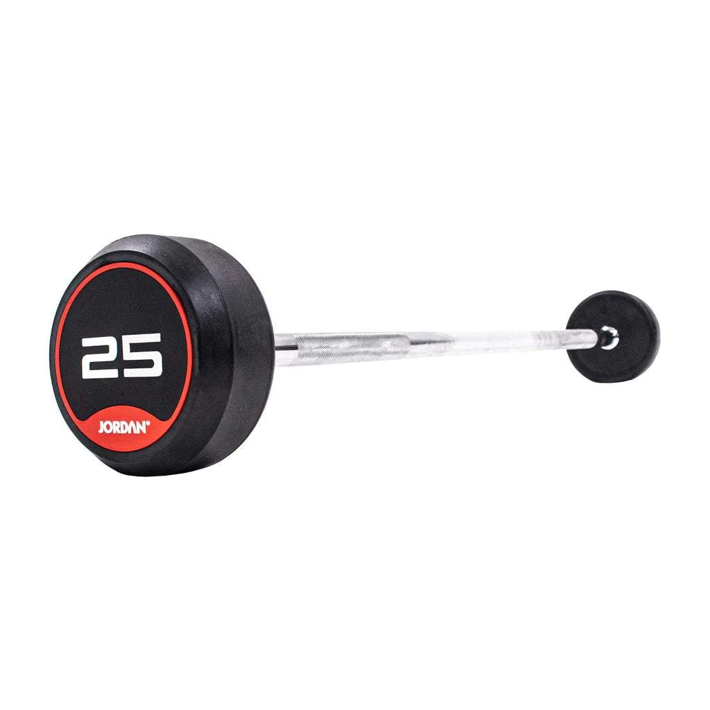 JORDAN Rubber Barbells - Straight Bar (Red) - Revamped Living