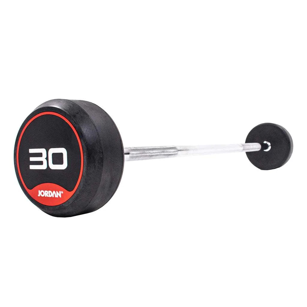 JORDAN Rubber Barbells - Straight Bar (Red) - Revamped Living