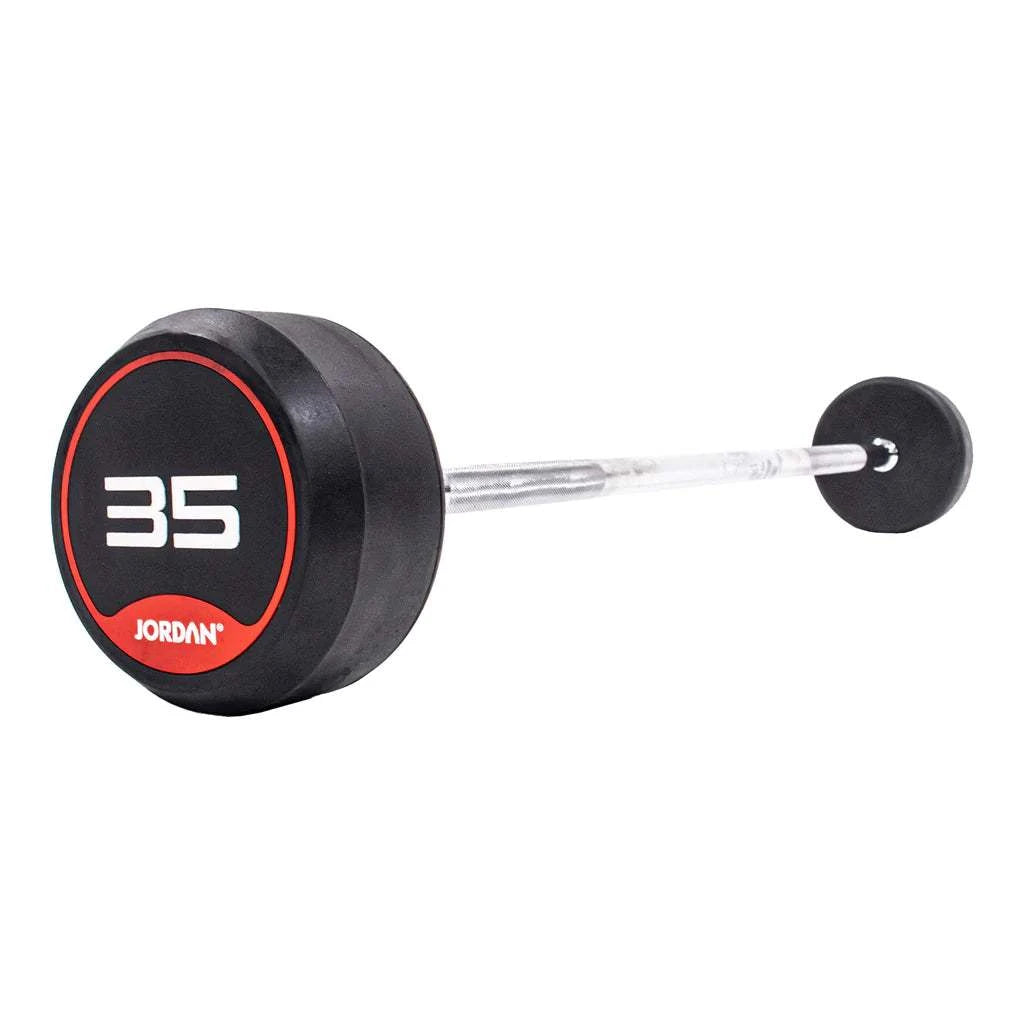 JORDAN Rubber Barbells - Straight Bar (Red) - Revamped Living