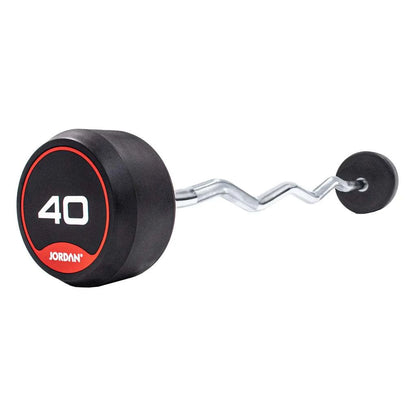 JORDAN Rubber Barbells - Curl Bar (Red) - Revamped Living