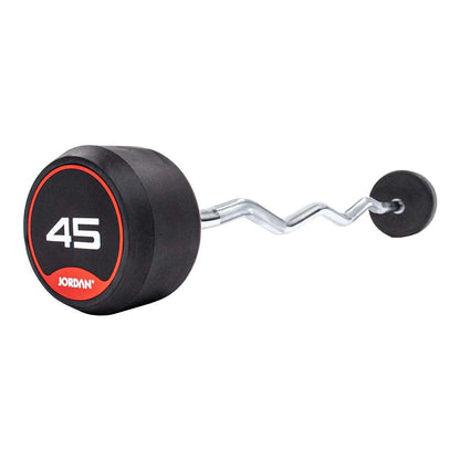 JORDAN Rubber Barbells - Curl Bar (Red) - Revamped Living