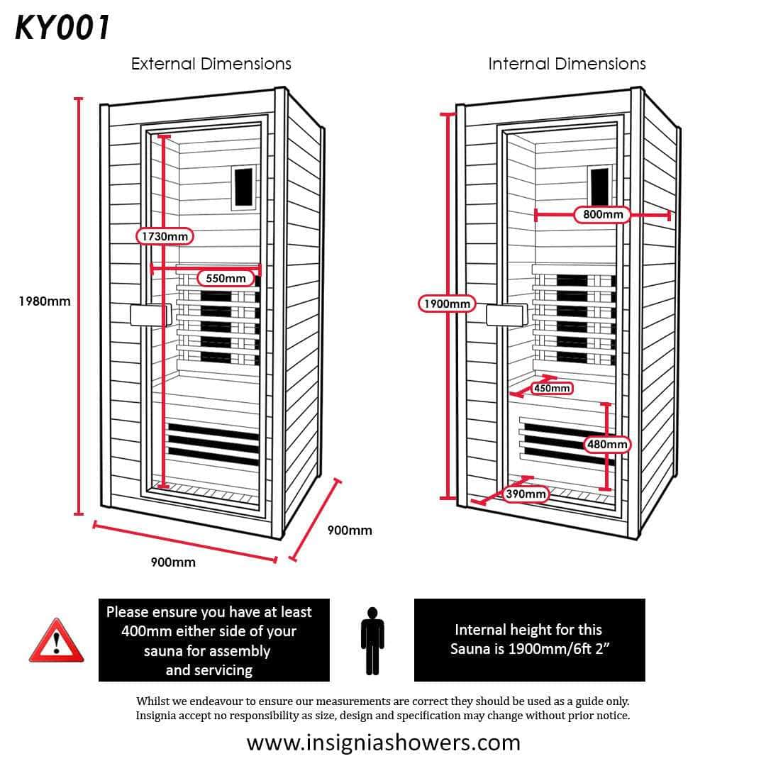 Insignia - 900mm x 900mm Infrared Sauna