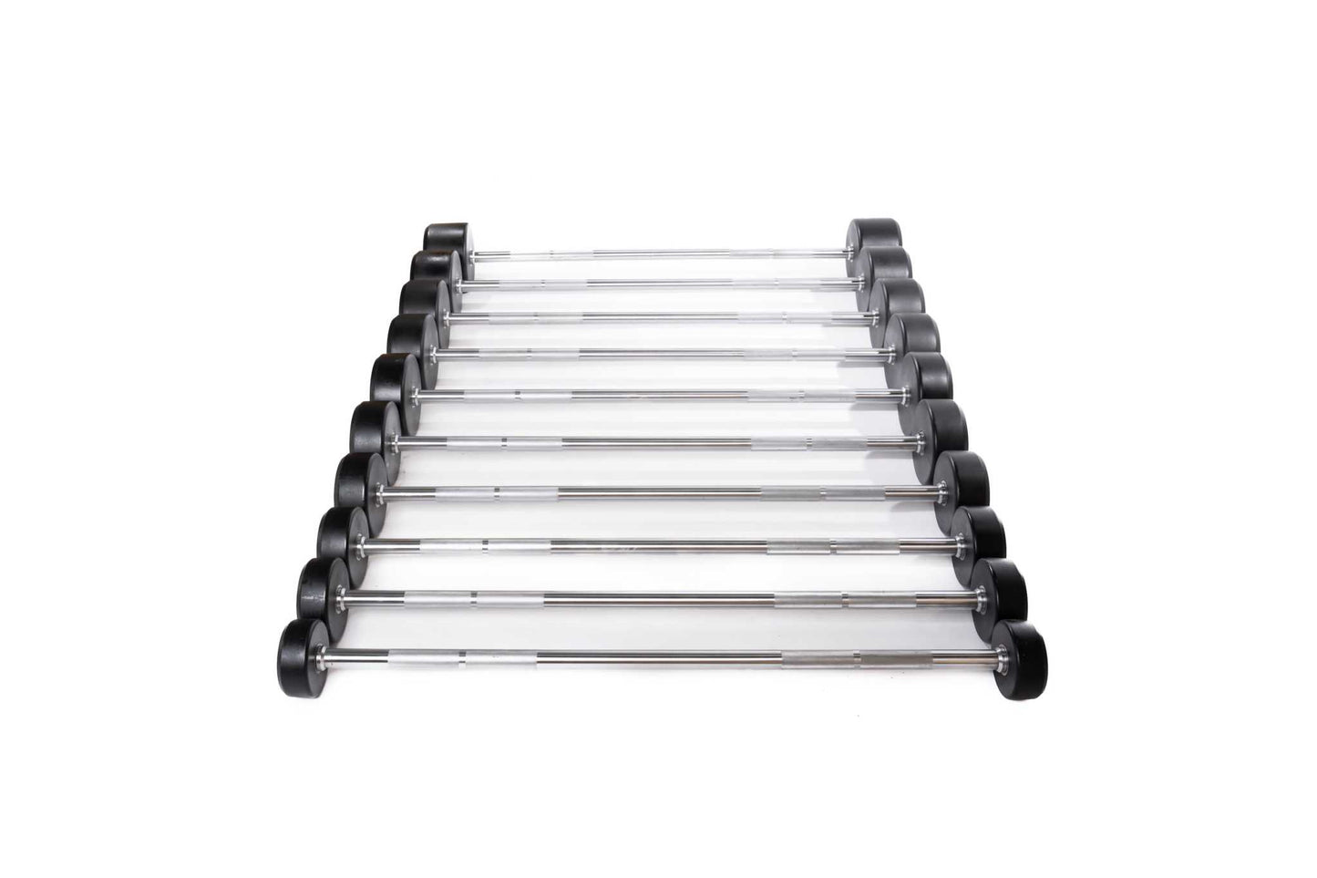 MYO Strength Urethane Barbell with PU End Caps – 10kg – 50kg Straight (10 Bar Set)