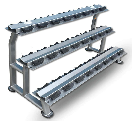 MYO Strength Dumbbell Rack - 12 Pair 3 Tier with Stirrups