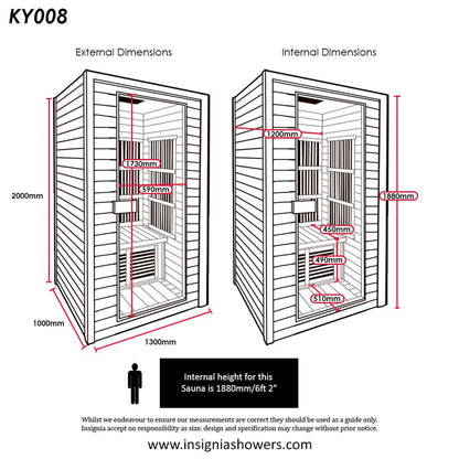 Insignia - 1300mm x 1000mm Infrared Sauna (KY008)